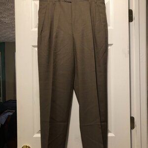 ZANIERI MEN'S BROWN 100%WOOL DRESS PANTS  SIZE: 34/30